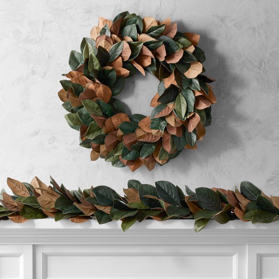 Magnolia Faux Wreath & Garland