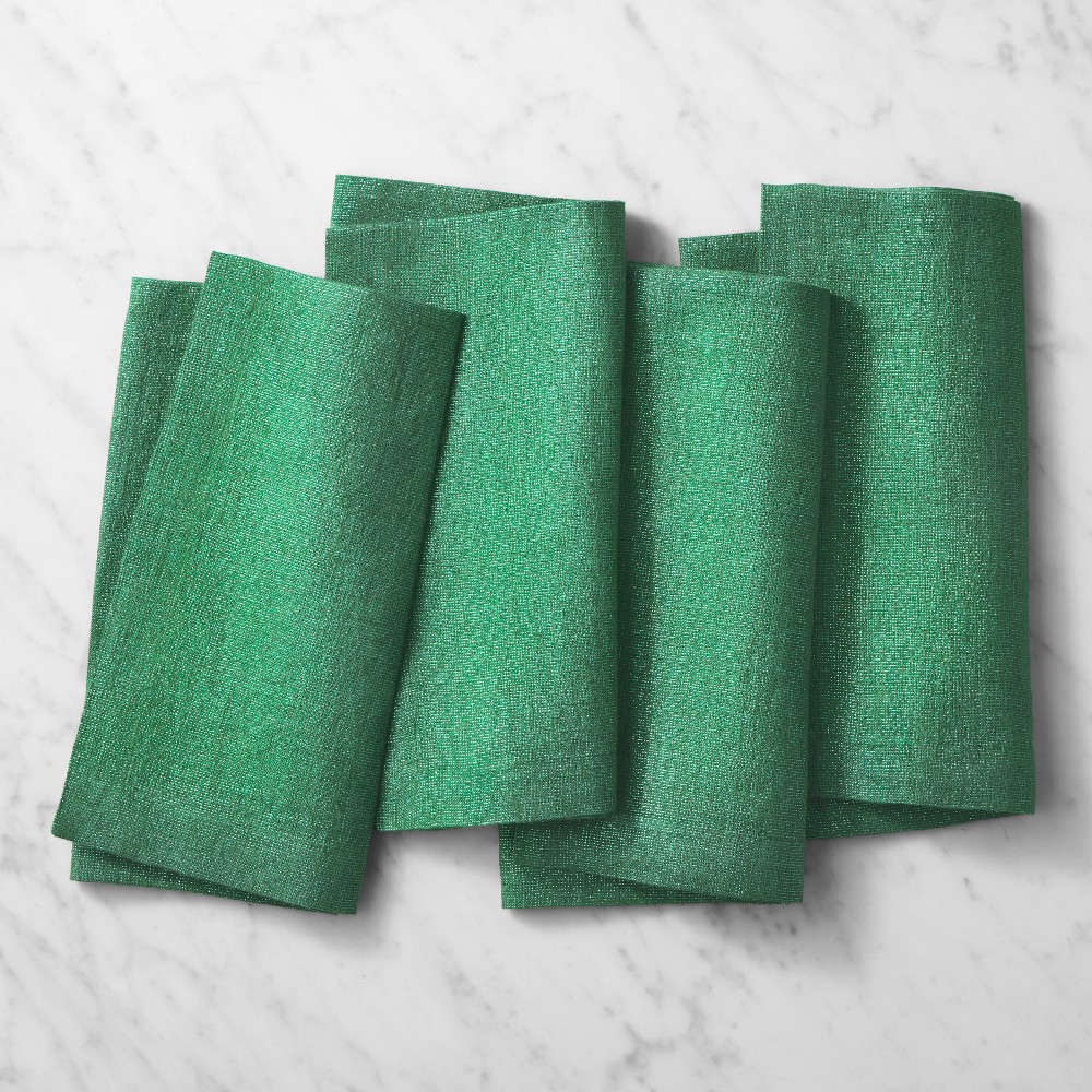 Metallic Napkins, Set of 4 - Set of 4, Green