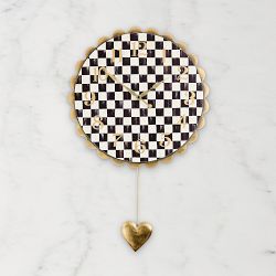 MacKenzie-Childs Courtly Check Heart Pendant Wall Clock