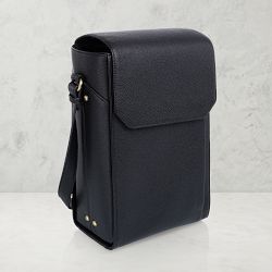 Barossa Two Bottle Leatherette Wine Tote, Black