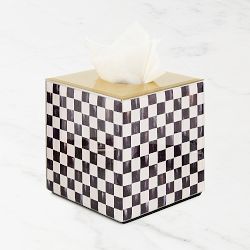 MacKenzie-Childs Courtly Check Glass Boutique Tissue Box Cover