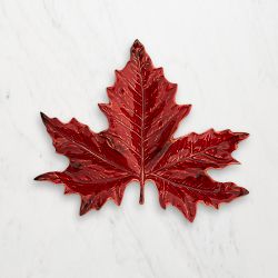 Bordallo Pinheiro Gudrun Sycamore Leaf Appetizer Plate, Red