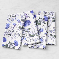 White Floral Napkins, 20", Set of 4