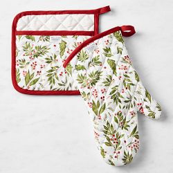 Noel Floral Oven Mitt & Potholder Set