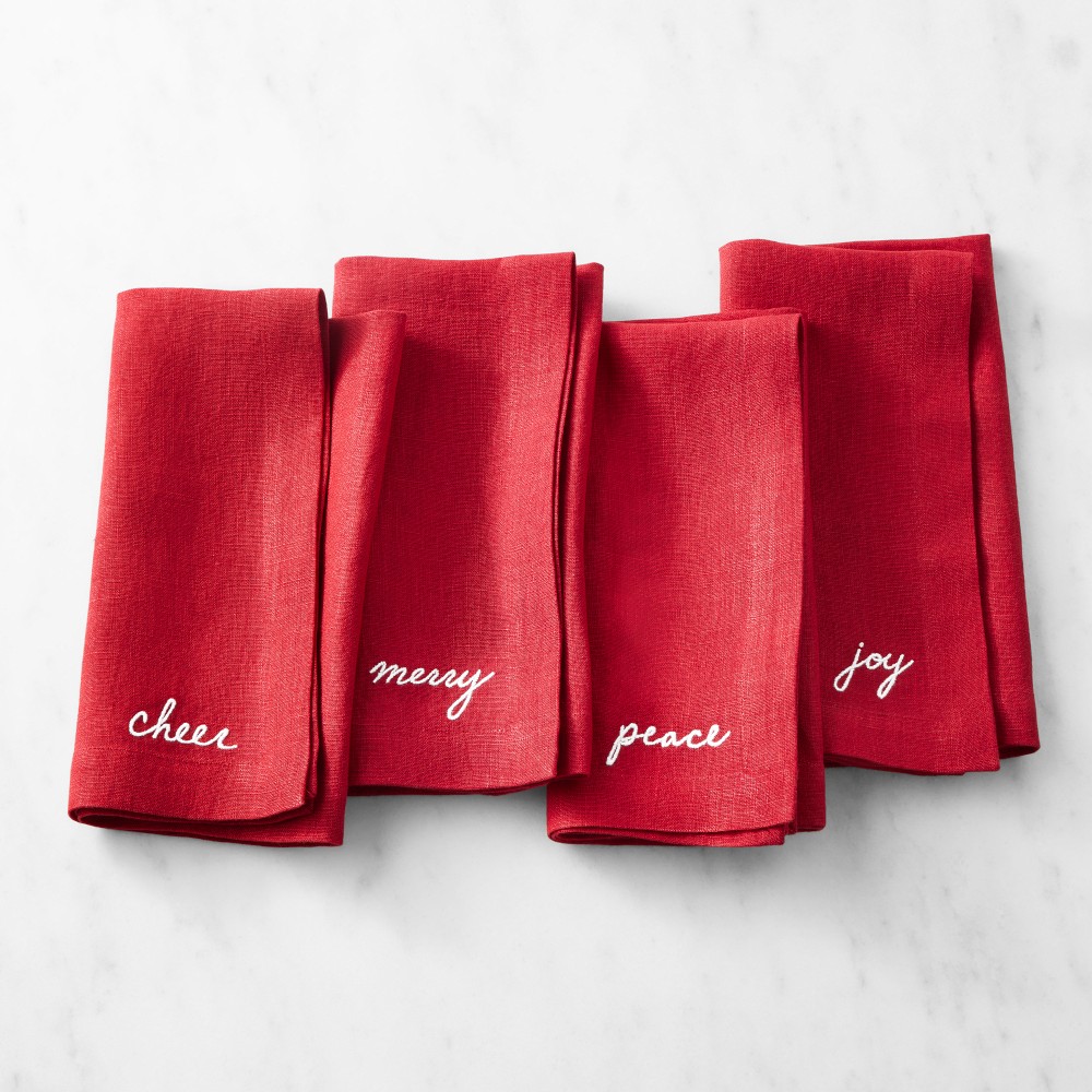 Sentiment Napkins, Set of 4 - Set of 4, Red