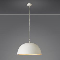Madrid Dome Pendant: Gesso, Metal, White