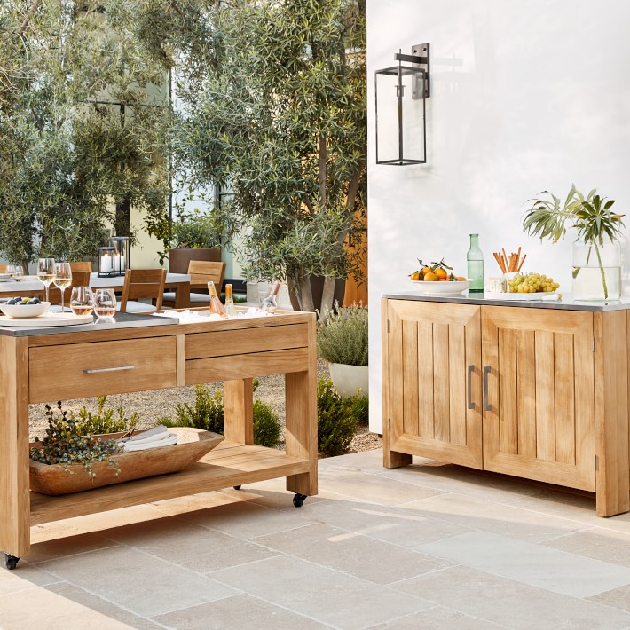 Larnaca Outdoor Teak Cabinet Premium Craftsmanship Williams Sonoma