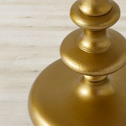 Desert Rose Marble and Brass Side Table (16.5")