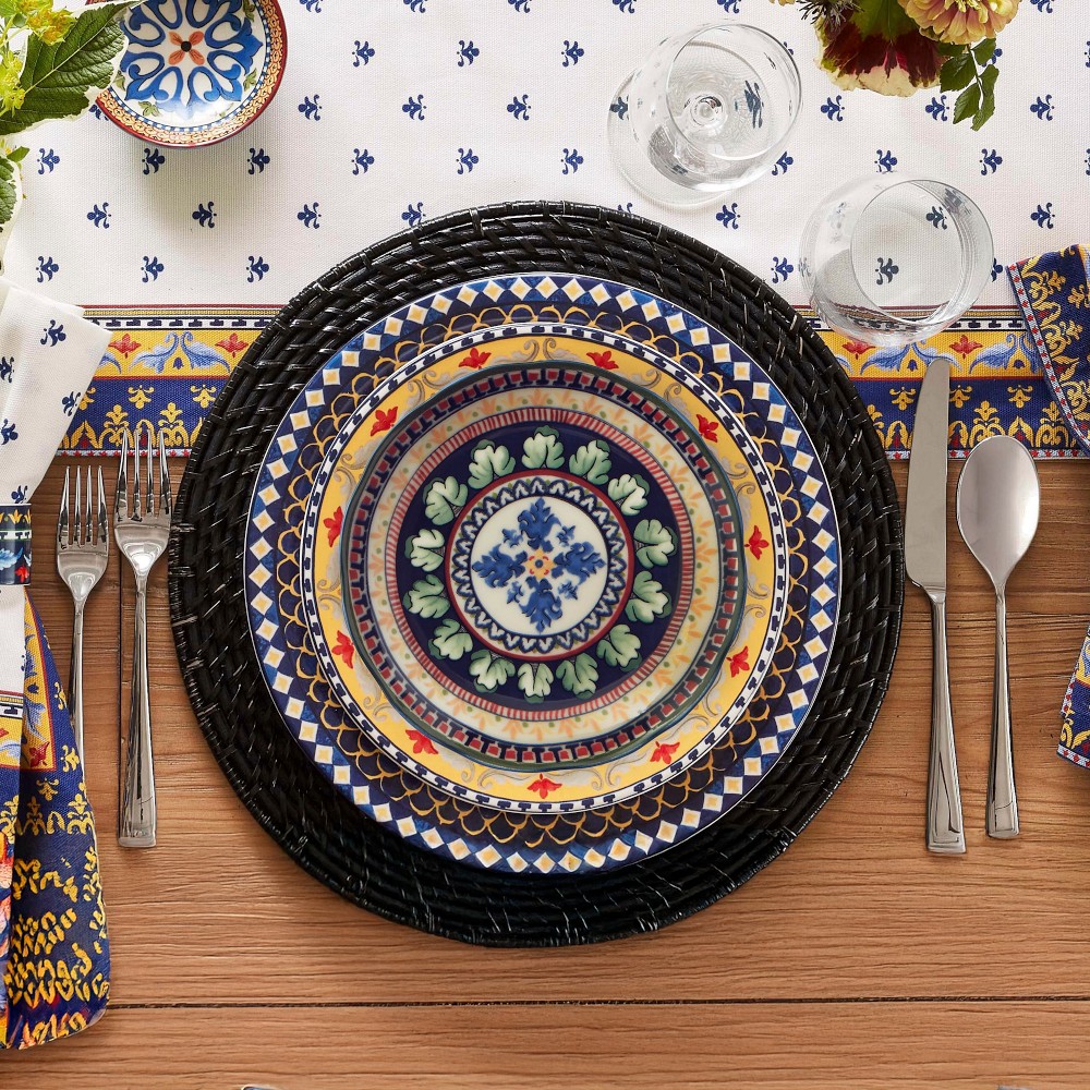 Sicily Ceramic Scalloped Mixed Appetizer Plates, Set of 4