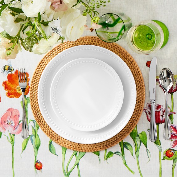 Pillivuyt Beaded Coupe Porcelain Salad Plates