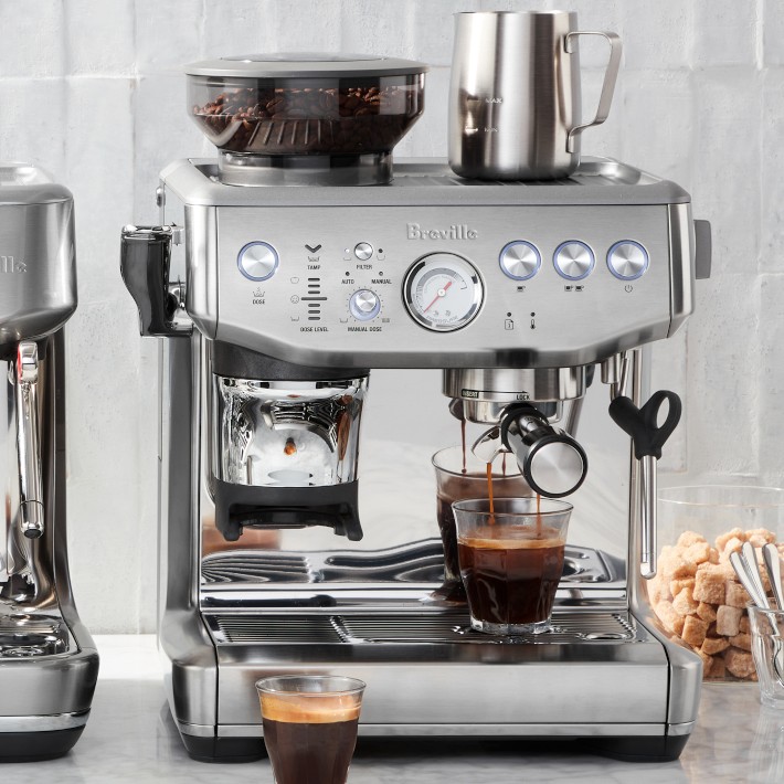Breville Barista Express Impress Espresso Machine in Brushed