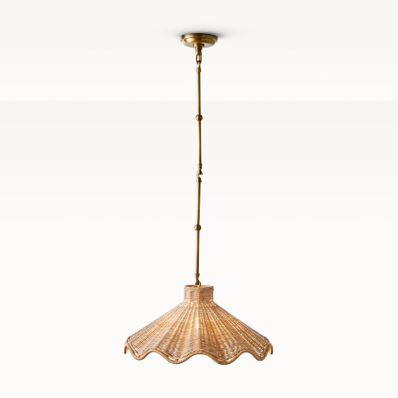 Carmel Rattan Scalloped Pendant