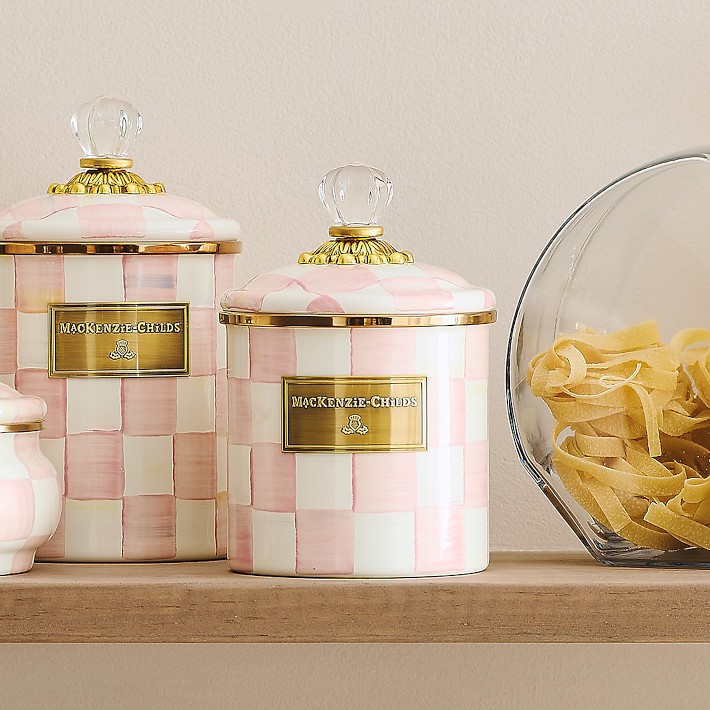 MacKenzie-Childs Rosy Check Canister | Williams Sonoma