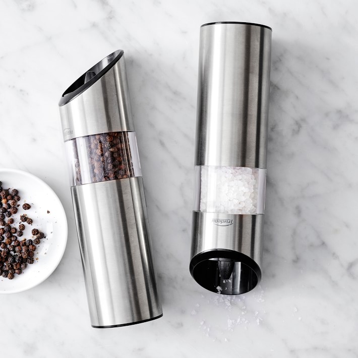 Salt And Pepper Grinder Set - Black, Adjustable Ceramic Mill, Upgraded Design