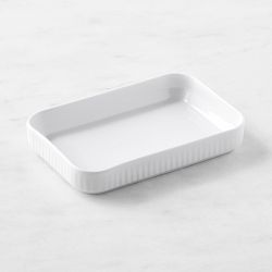 Pillivuyt Plisse Porcelain Appetizer Trays, Short, Set of 2