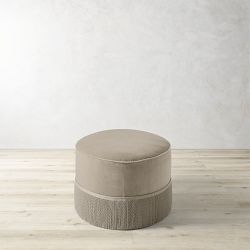 Camile Coffee Table Ottoman with Samuel &amp; Sons Fringe (48")