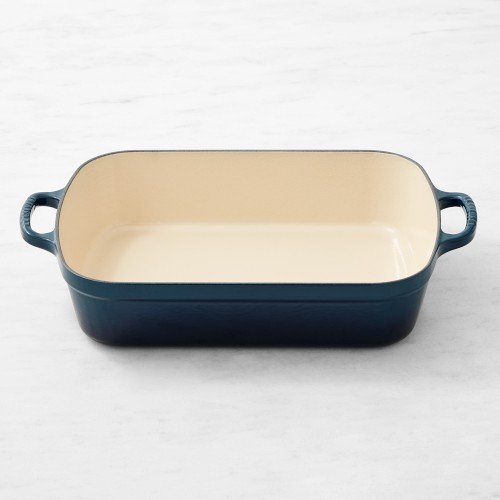 Le Creuset Signature Enameled Cast Iron Rectangular Roasting Pan, 5 1/4-Qt., Agave