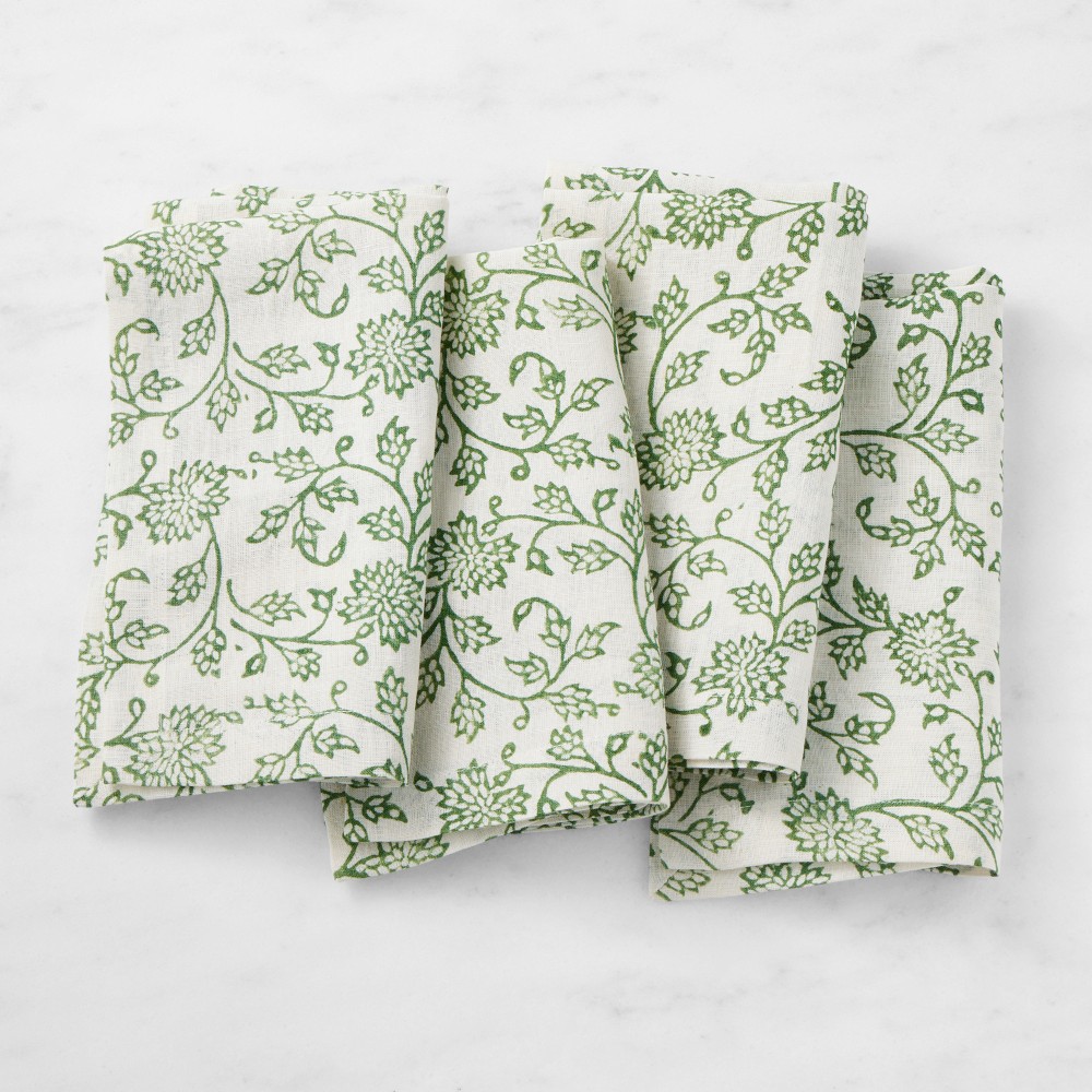 Dahlia Napkins, Set of 4 - Set of 4, Green