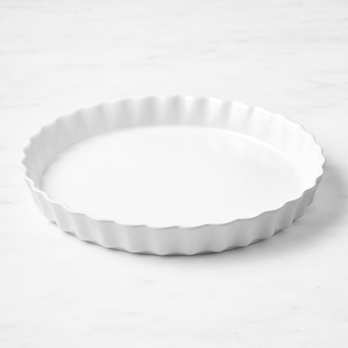 Emile Henry French Ceramic Tart Dish, White