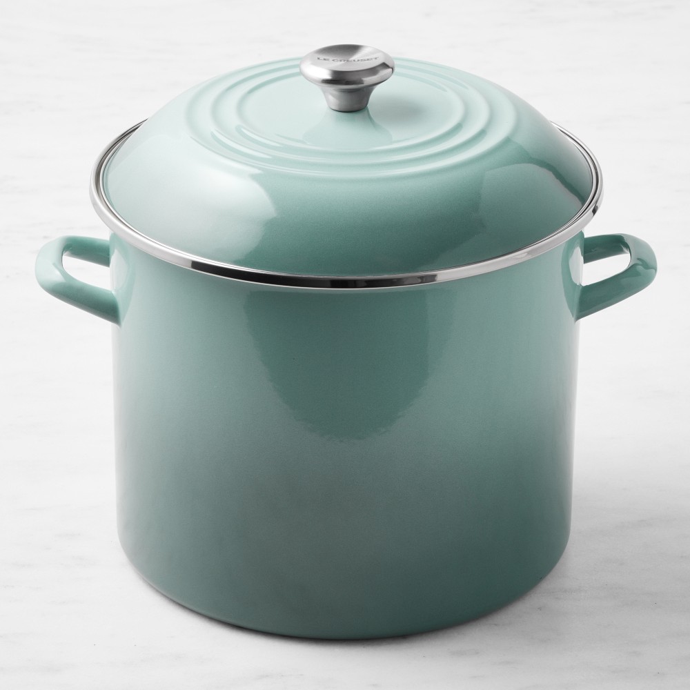 Le Creuset Enameled-Steel Stock Pot with Stainless-Steel Knob