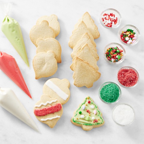 DIY Christmas Tree & Ornament Cookie Decorating Kit, Set of 12, Christmas Delivery