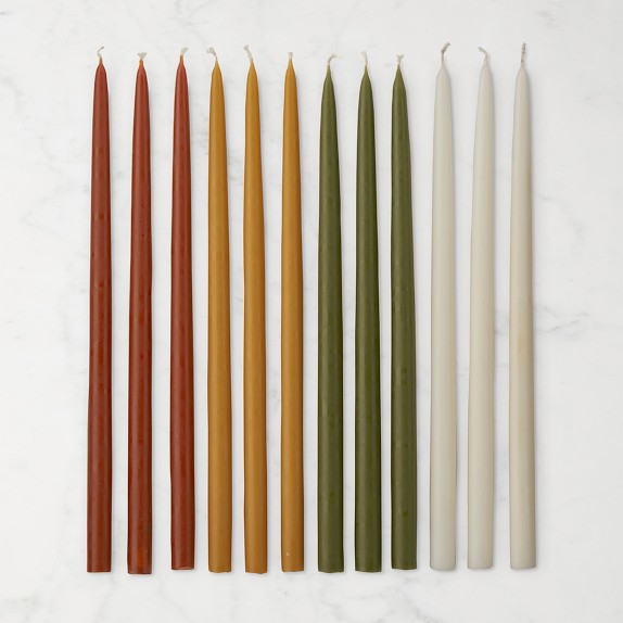 Fall Colored Tiny Taper Candles, Set of 12