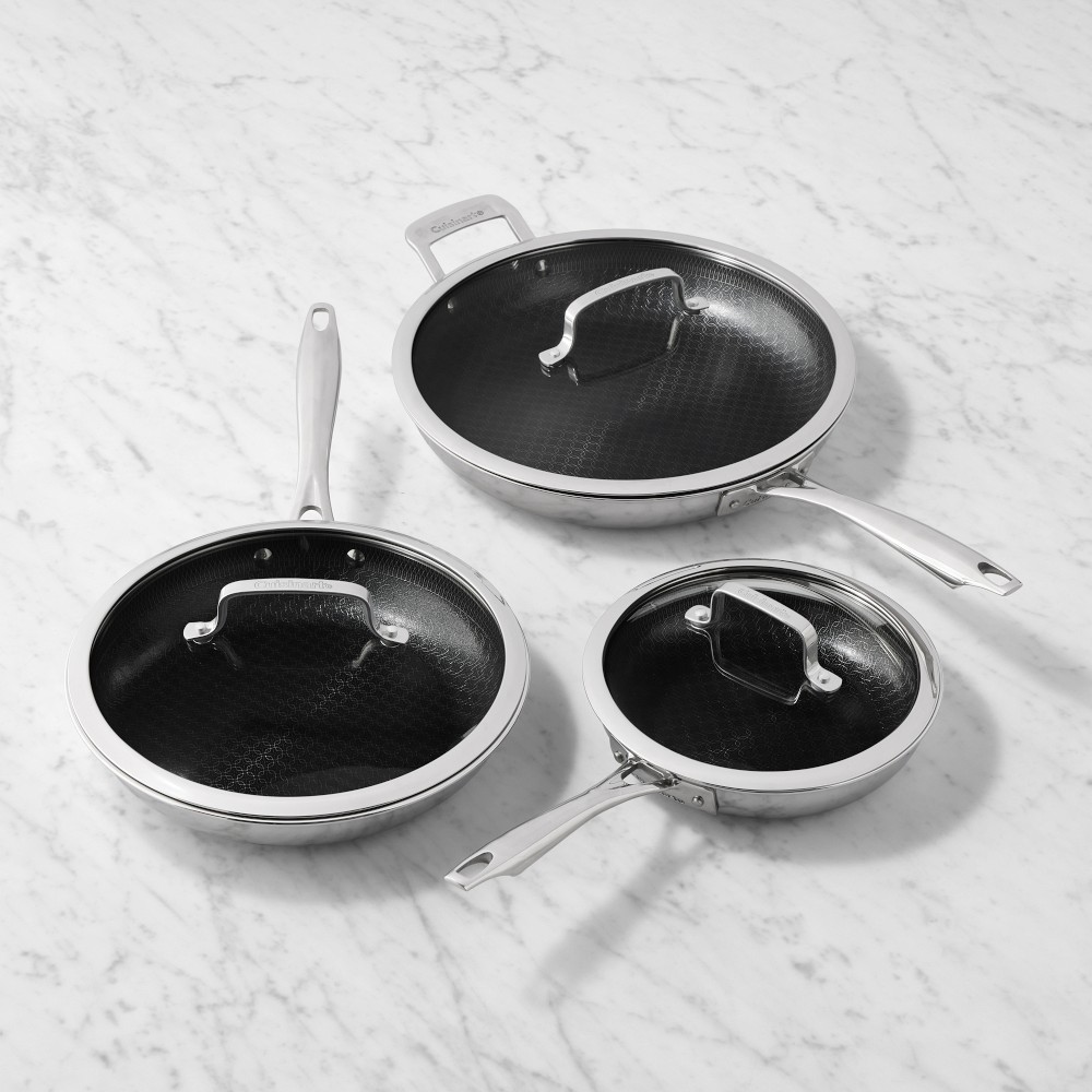 Cuisinart FusionElite+ Hybrid Stainless-Steel Ceramic Nonstick Skillet, 6-Piece Set