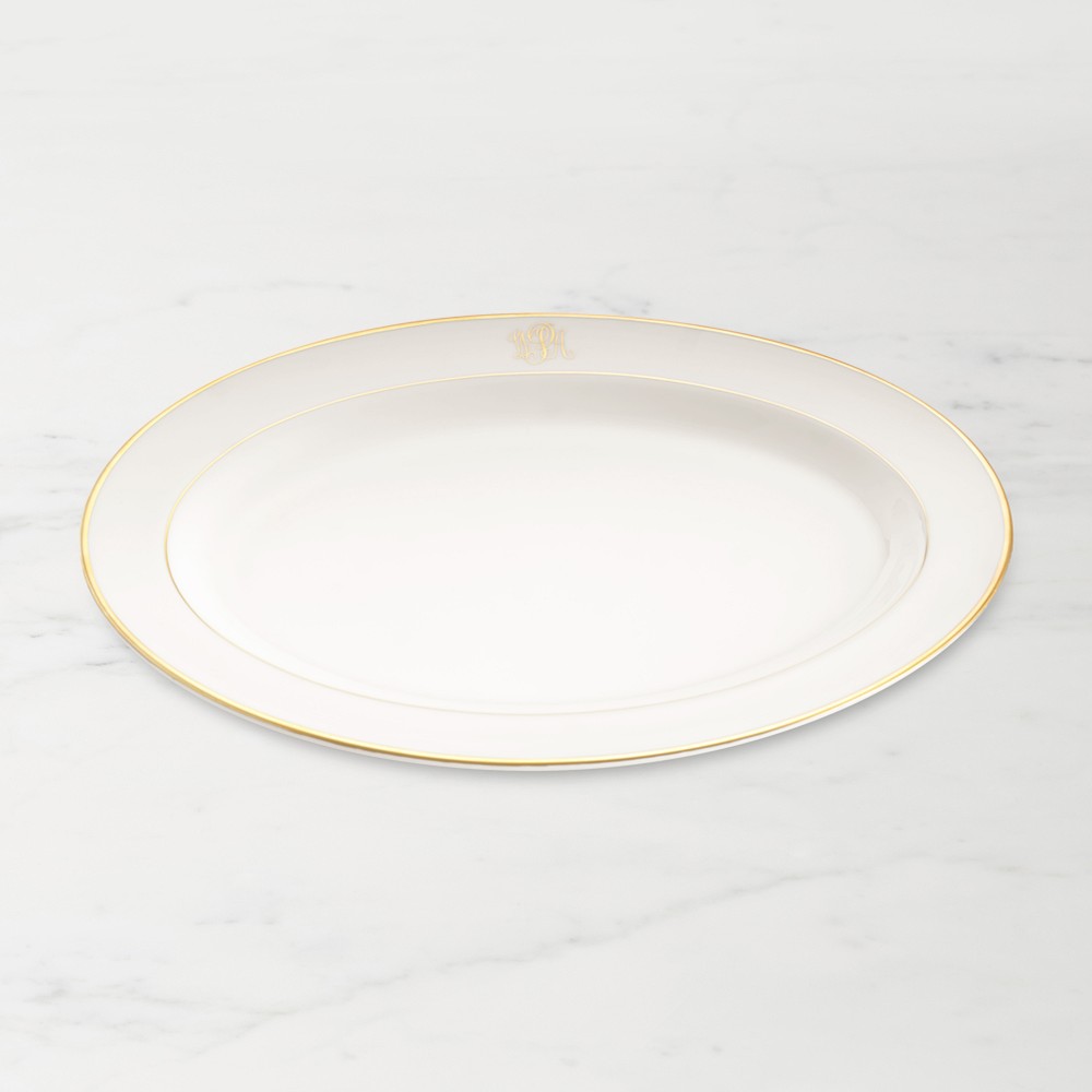 Pickard Signature Oval Platter, Gold, Monogram