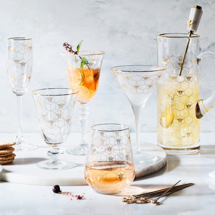 Williams Sonoma Marble & Brass Bee Cocktail Picks | Williams Sonoma