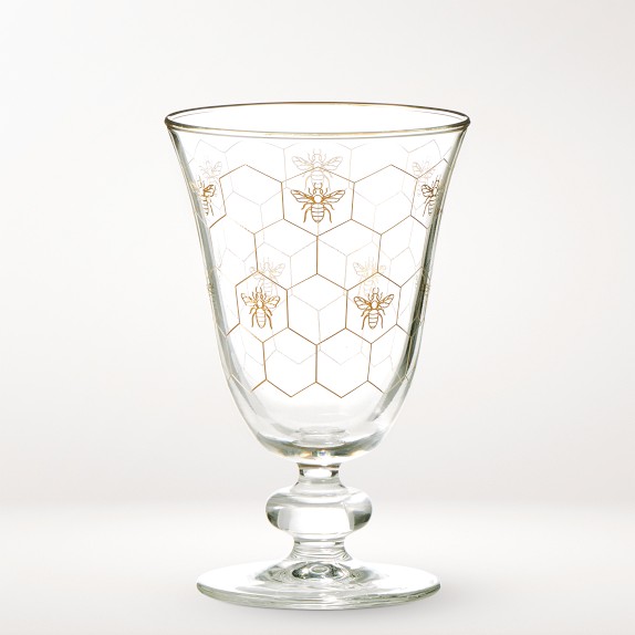 Honeycomb Goblet Glasses, 9-oz