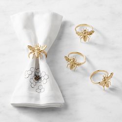 Gold Bee Napkin Rings, Set of 4