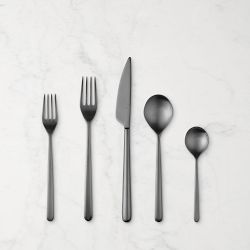 Mepra Linea 20-Piece Flatware Set, Brushed Black