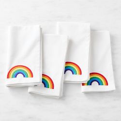 Rainbow Embroidered Napkins, Set of 4