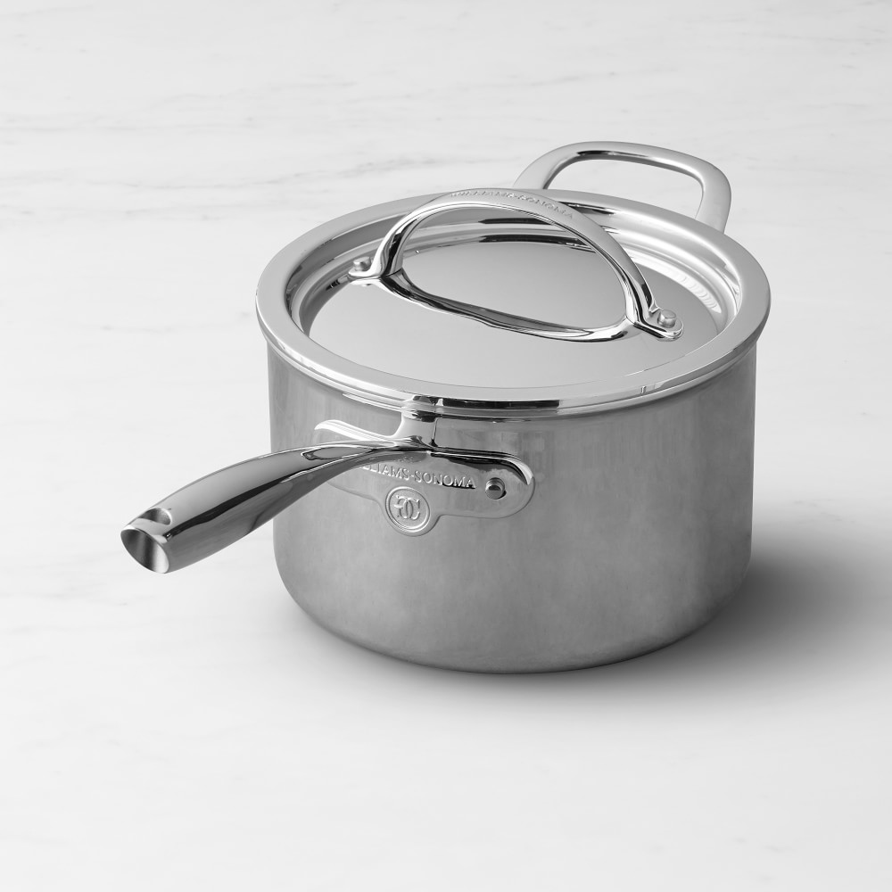 Williams Sonoma Signature Thermo-Clad™ Stainless-Steel Saucepan - 4-Qt.