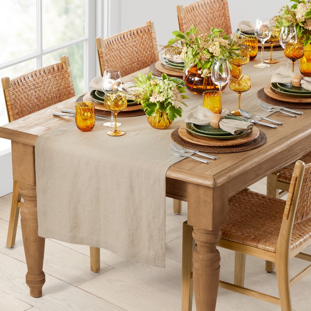 Signature Linen Table Runner - Flax