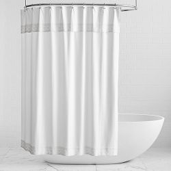Heritage Lace Shower Curtain, 72" X 72", White