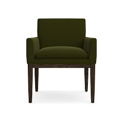 OPEN BOX: Laguna Dining Upholstered Arm Chair Standard Signature Velvet Olive, Drifted Brown