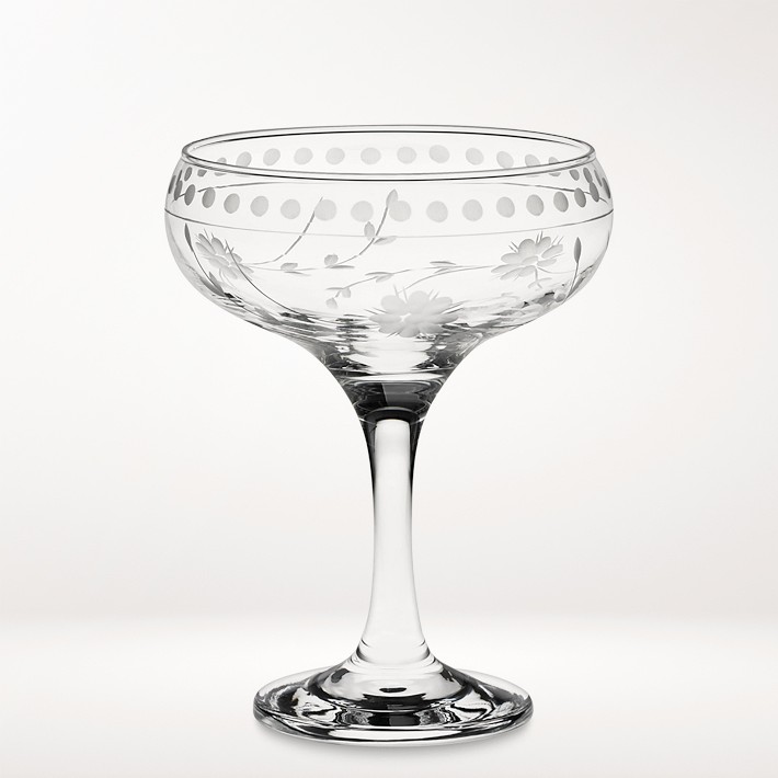 Vintage Etched Coupe Glasses | Cocktail Glasses | Williams Sonoma