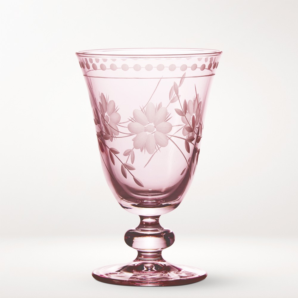 Vintage Etched Goblets, 9-oz