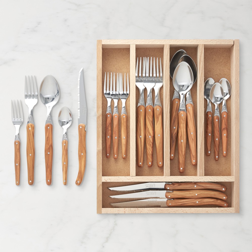 Jean Dubost Laguiole Olivewood Flatware Sets - Olivewood