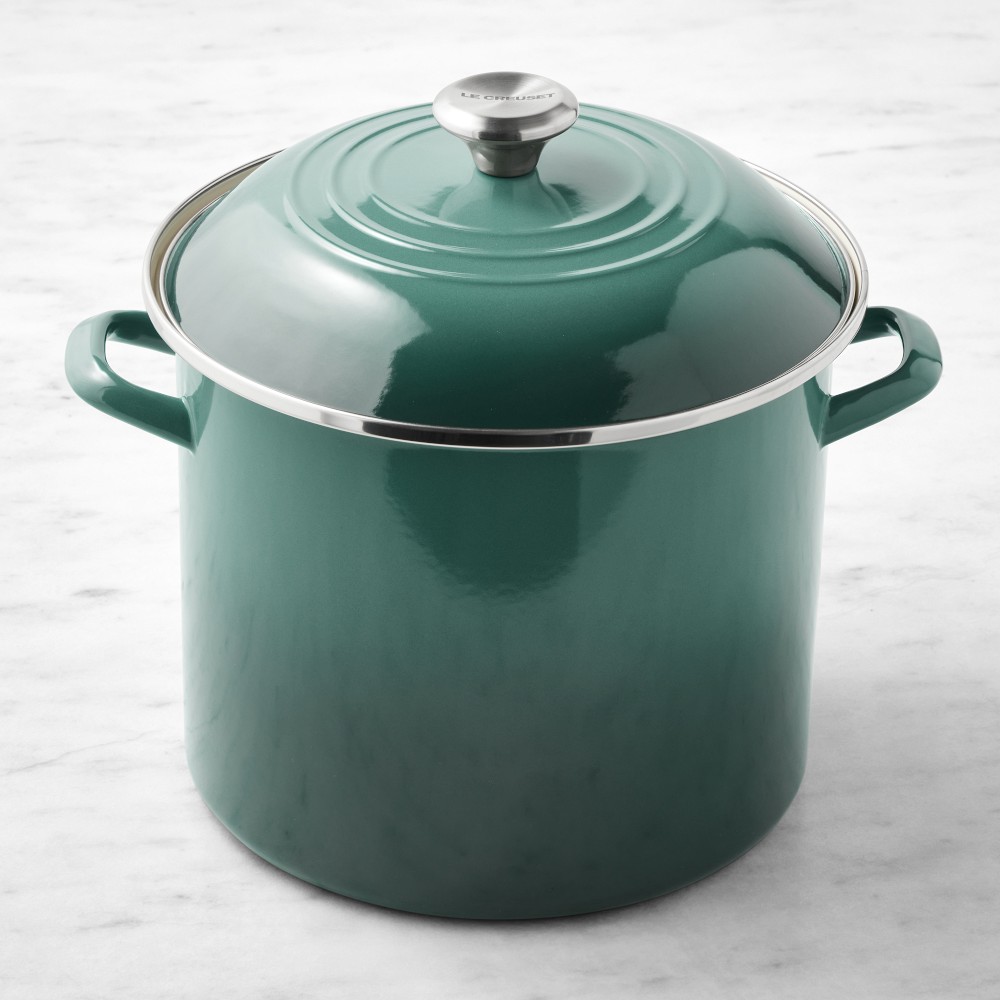 Le Creuset Enameled-Steel Stock Pot with Stainless-Steel Knob