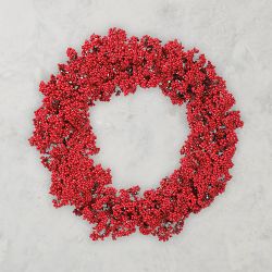Holiday Berry Faux Wreath, 31"