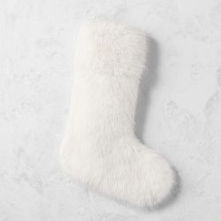 Jeff Leatham x Williams Sonoma Faux Fur Stocking White