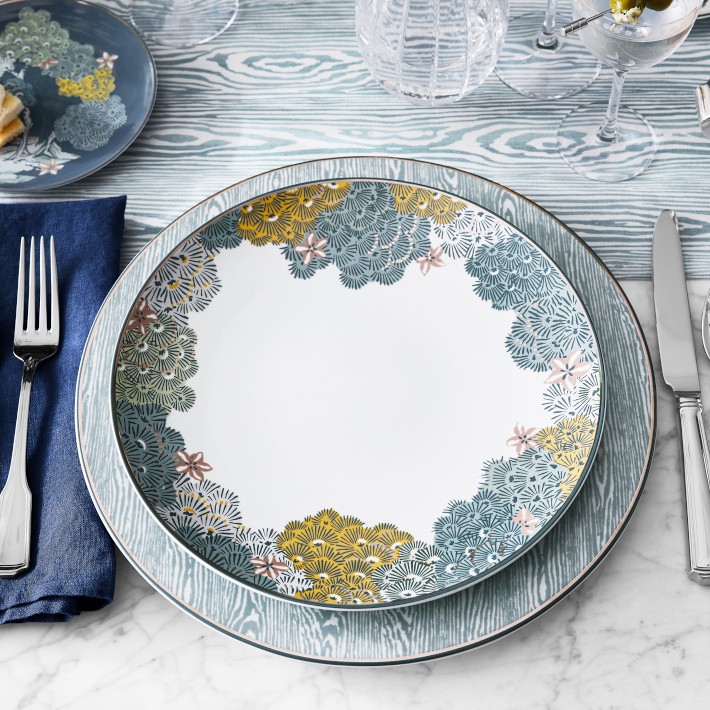 Scalamandré x Williams Sonoma Sea of Trees Plates | Williams Sonoma