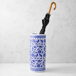 Ginger Jar Umbrella Holder, Floral Vines, 20"