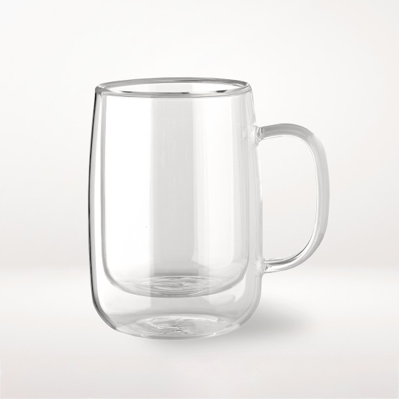 Double-Wall Glass Coffee Mugs, Small