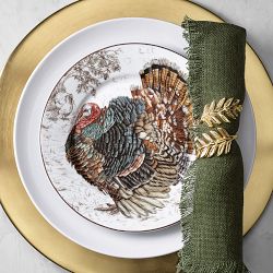 Gold Leaf Napkin Rings, Set of 4