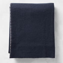 Reversible Double Face Solid Cashmere Throw, Navy/Sand