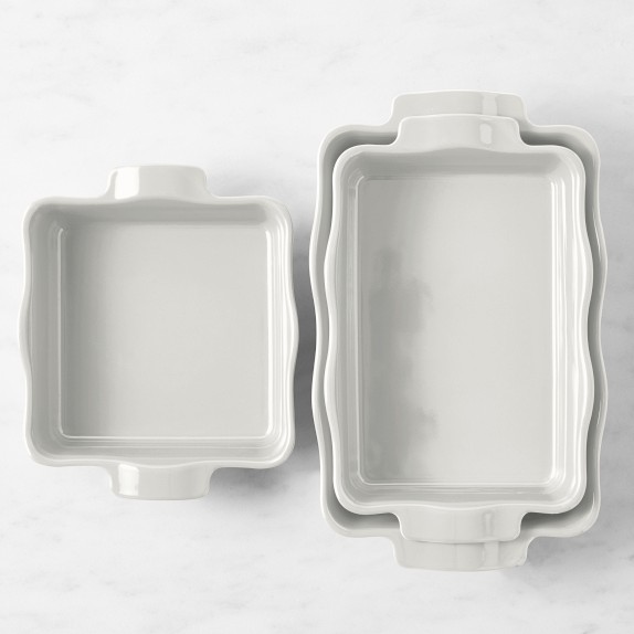 Emile Henry French Ceramic Ruffled Baker, Set of 3