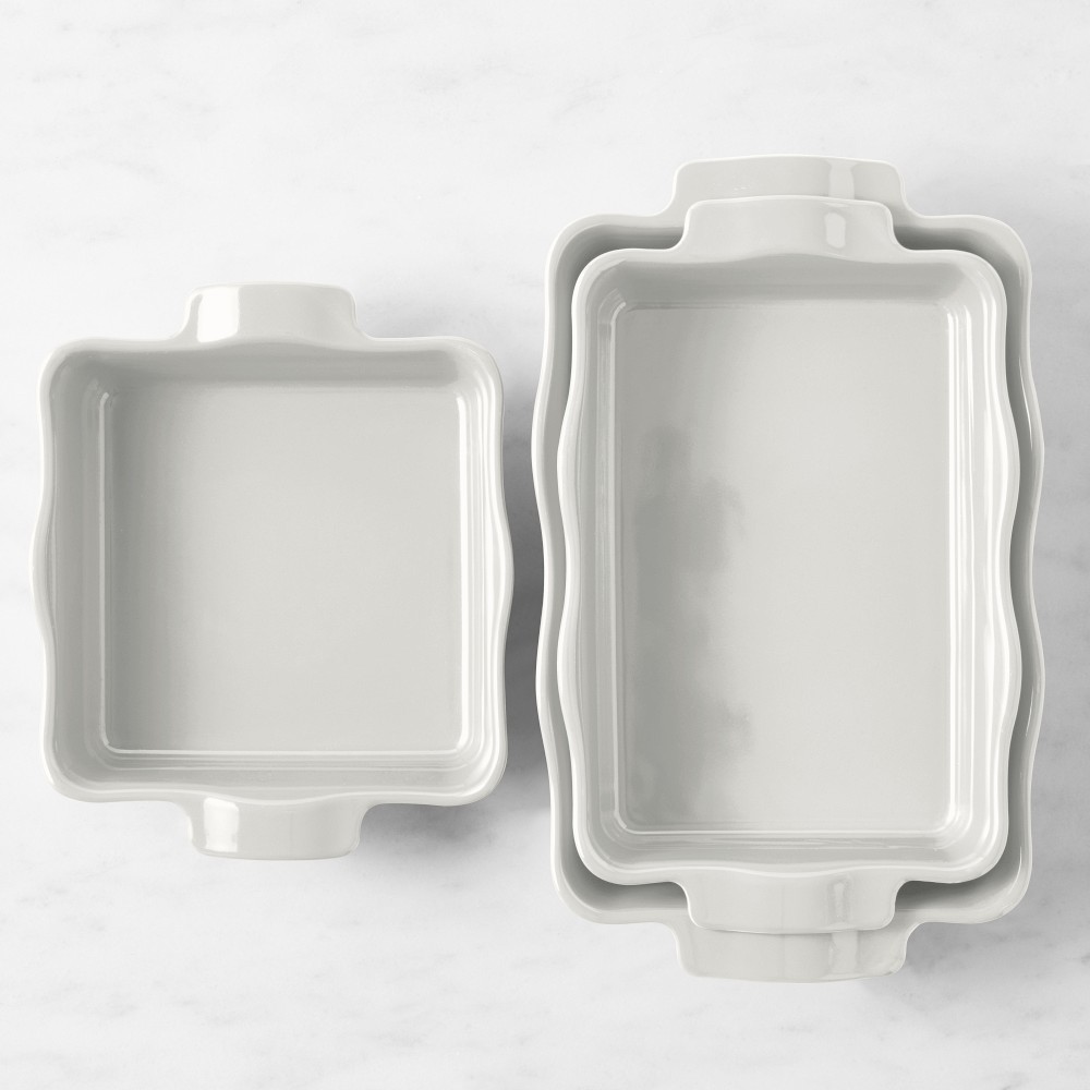 Emile Henry French Ceramic Ruffled Baker, Set of 3